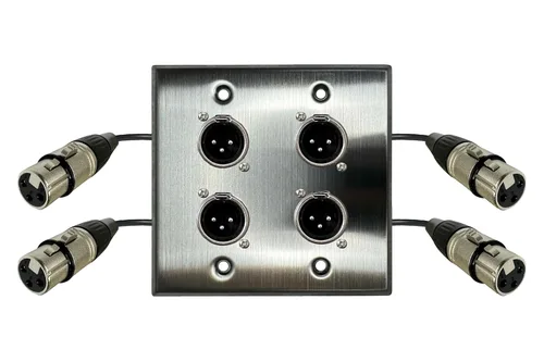 Miniatura 9 de DIYTECH Placa de pared XLR premium, sin soldadura, placa de pared de audio, para instalación de audio profesional (hembra a macho de 2 puertos)