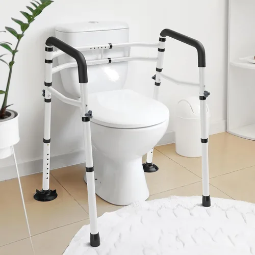 Miniatura 8 de WAYES Rieles de seguridad para inodoro, marco de inodoro desmontable ajustable para ancianos, personas mayores, discapacitados y discapacitados