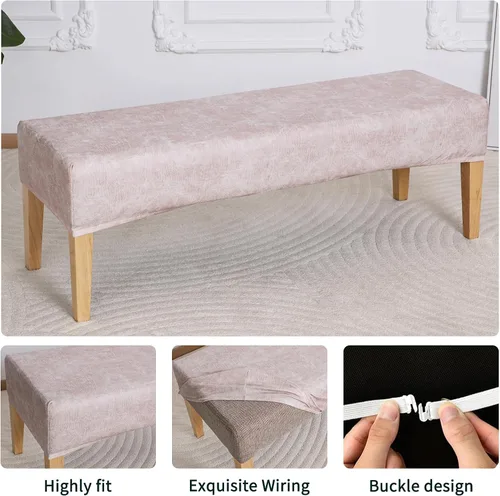 Miniatura 5 de FORCHEER Funda para Banco de Comedor de Tela de Cuero Sintético Innovadora Funda Deslizable para Banco para Sala de Estar Lavable Funda para Otomán