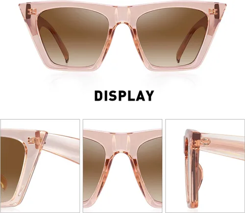 Miniatura 3 de Gafas de sol cuadradas vintage para mujer, diseño de ojo de gato pequeño