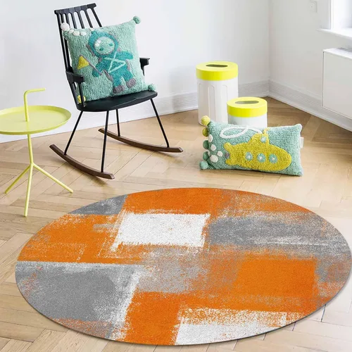 Miniatura 5 de Alfombras de Acción de Gracias, alfombra abstracta geométrica con graffiti pintura al óleo naranja, alfombra antideslizante a prueba de manchas