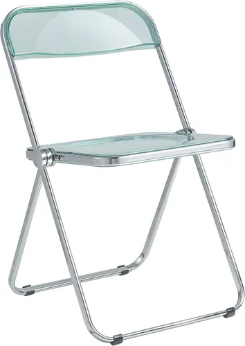 Miniatura 21 de LeisureMod Lawrence - Silla plegable de acrílico transparente moderna con marco de metal, asiento transparente que ahorra espacio para comedor