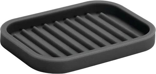 Miniatura 5 de iDesign Jabonera de silicona para jabón en barra o cepillo de fregar, ideal para cocina o baño, color negro
