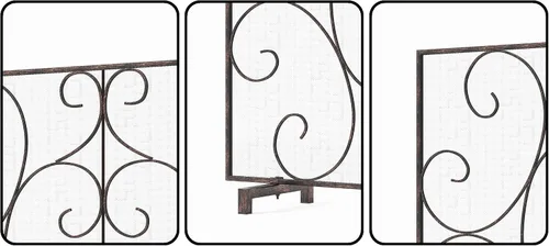 Miniatura 6 de Kingson Pantalla Decorativa Plana de Panel Único para Chimenea, Cubierta de Malla de Metal Duradera Hecha a Mano, Resistente al Calor, Protector