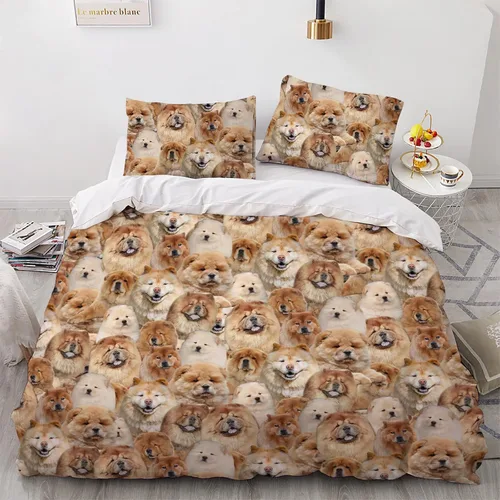 Miniatura 11 de Airedale Terrier - Juego de funda de edredón con estampado de cara de perro, juego de ropa de cama de 3 piezas, juego de funda de edredón suave