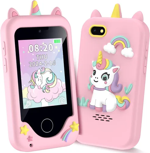 Miniatura 9 de Teléfono infantil para niños, regalos de cumpleaños de Navidad para niños y niñas de 3 a 10 años, teléfono celular, pantalla táctil de 2.8 pulgadas