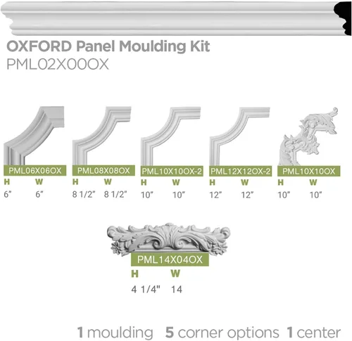 Miniatura 10 de Ekena Millwork PML02X00OX-CASE-8 Oxford (paquete de 8) Moldura de panel, 2 pulgadas de alto x 5/8 pulgadas de P x 94 1/2 pulgadas de largo, imprimado
