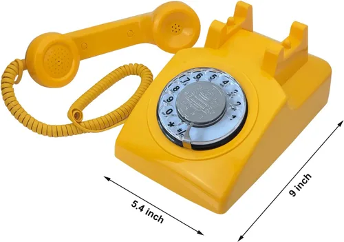 Miniatura 4 de Teléfono antiguo, teléfono fijo de esfera giratoria retro para oficina en casa, hotel, teléfono vintage básico de una sola línea de los años 80