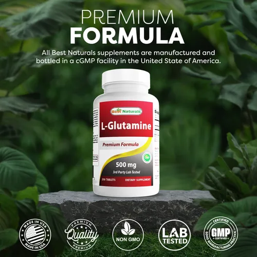 Miniatura 5 de Best Naturals L-Glutamina 500 mg 250 Comprimidos