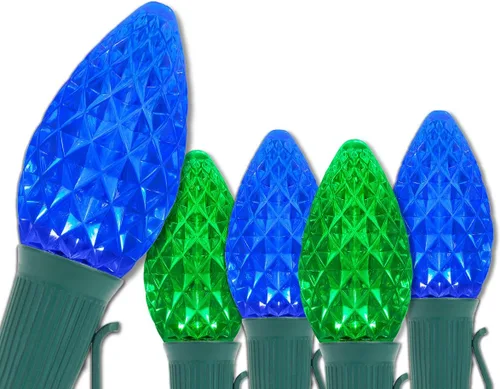Miniatura 19 de Wintergreen Lighting C7 OptiCore - Luces de Navidad comerciales – Bombillas LED resistentes en cable verde (100 luces, 100 pies, verde/blanco frío)
