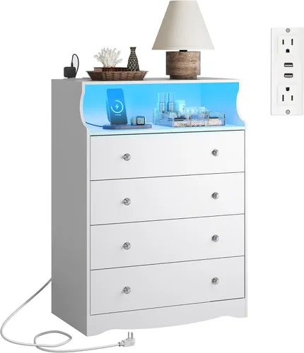 Miniatura 16 de WLIVE Cómoda de madera con 5 cajones, cómoda negra de 45 pulgadas de alto para dormitorio, cómoda, armario de almacenamiento y cajones organizadores