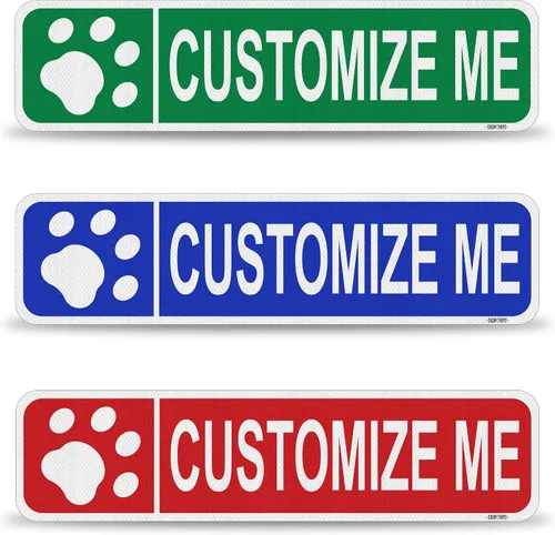 Miniatura 13 de Street Signs - Letreros personalizados con diseño de oso Diseña tu letrero de calle personalizado con color, símbolo de animal, fuente, palabras