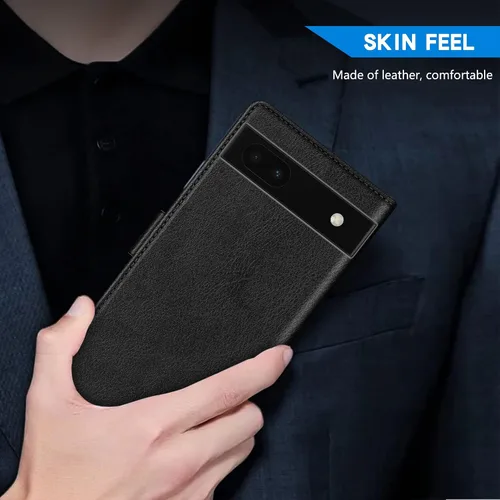 Miniatura 6 de ZZXX Funda tipo cartera para Google Pixel 6a con bloqueo RFID, ranura para tarjetas, función atril, cierre magnético, funda protectora de cuero