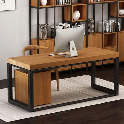 Miniatura 6 de Escritorio de madera maciza para oficina en casa, mesa de juegos, escritorio de estudio con cajones de madera maciza de 3 capas, muebles de oficina