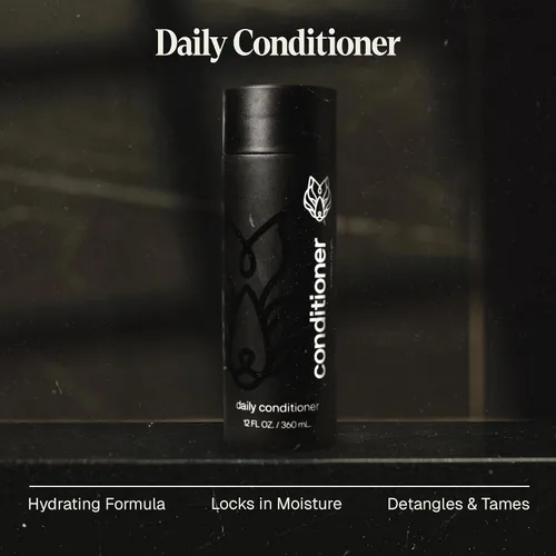 Miniatura 2 de Black Wolf Acondicionador diario, 12 onzas líquidas, acondicionador de cabello de grado de salón para hombres, suaviza, desenreda y bloquea
