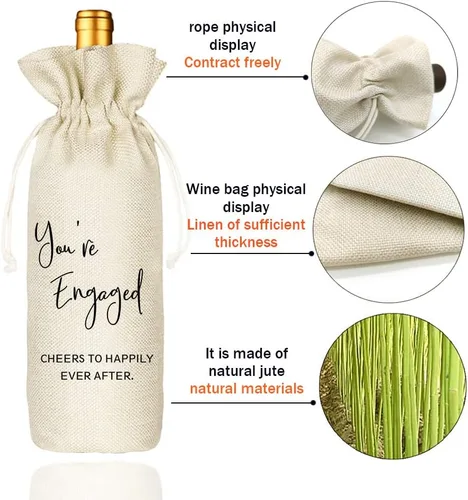 Miniatura 3 de Socive Bolsa de vino de compromiso – You're Engaged, regalos de compromiso para parejas, regalo de compromiso personalizado, regalo de novia