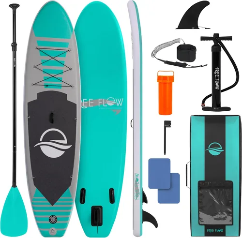 SereneLife Tabla de remo inflable de pie, diseño amplio y estable, cubierta antideslizante para adultos y jóvenes con accesorios de tabla de remo de