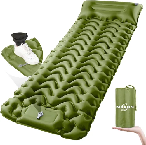 Miniatura 8 de MOXILS Colchoneta para dormir, colchoneta inflable ultraligera para acampar, bomba integrada, lo último para campamento, senderismo, Airpad, bolsa