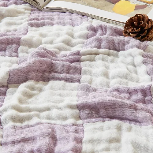 Miniatura 51 de EMME Manta de Muselina de Algodón King Grande Extragrande para Cama Colcha Cubrecama Beige Claro Gasa Transpirable Suave Ligera Mantas (120"x94")