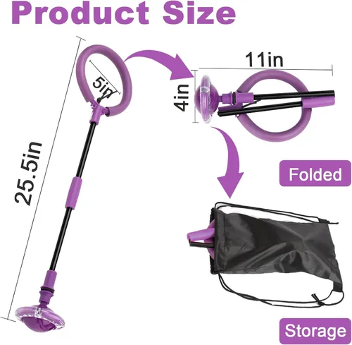Miniatura 5 de Hewog Bola de Salto para Niños, Juguetes Deportivos de Fitness con Rueda Giratoria, Colorida y Plegable, Portátil, para Niñas y Niños. Juguetes