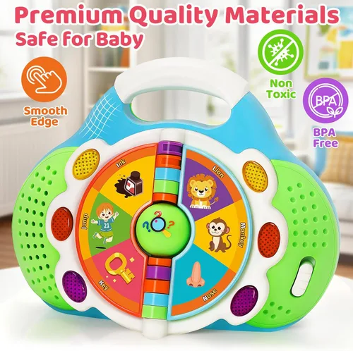 Miniatura 8 de KIZZYEA Juguetes de aprendizaje Montessori para niños y niñas de 1, 2, 3 años, juguete musical de alfabeto para niños pequeños, juguetes educativos