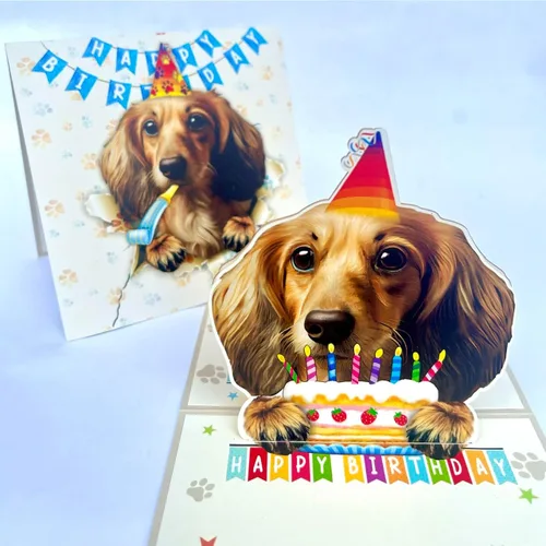 Miniatura 26 de Tarjeta de cumpleaños de perro Beagle 3D emergente – Felicitación de feliz cumpleaños para los amantes de los perros – Tarjeta desplegable