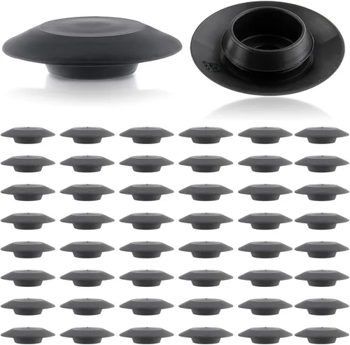GoaMotors 50 tapones de chapa empotrados de 1/2 0.5 pulgadas, cuerpo de plástico negro y tapón de agujero de chapa, tapones de botón con cabezales