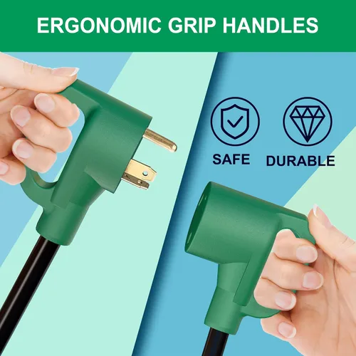 Miniatura 3 de Stright Cable de extensión de alimentación para RV de 100 pies 30 amperios, cable de extensión de alimentación para RV NEMA TT-30P macho a TT-30R