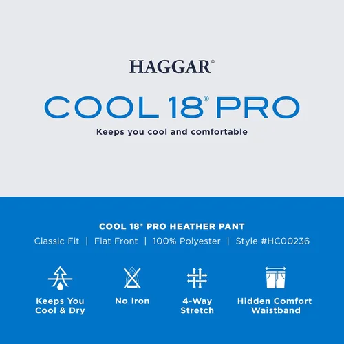 Miniatura 5 de Haggar Men's Cool 18 Pro Classic Fit Flat Front Pant-Regular and Big & Tall Sizes