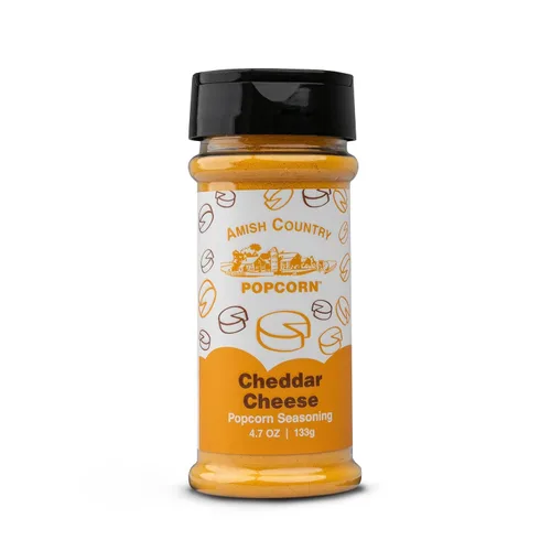 Miniatura 31 de Amish Country Popcorn Paquete variado de condimentos Queso cheddar – 5.1 oz y queso cheddar blanco – Condimento de palomitas de maíz de 3.8 onzas