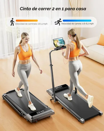 Miniatura 5 de Acezoe Walking Pad with 12% Incline & Height-Adjustable Handlebar, 5-in-1 Foldable Treadmill for Home & Office, Portable Under Desk Treadmill with