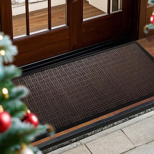 Miniatura 54 de Mibao Tapete para puerta delantera, resistente y duradero, tapete de bienvenida para interiores y exteriores, atrapador de suciedad, impermeable
