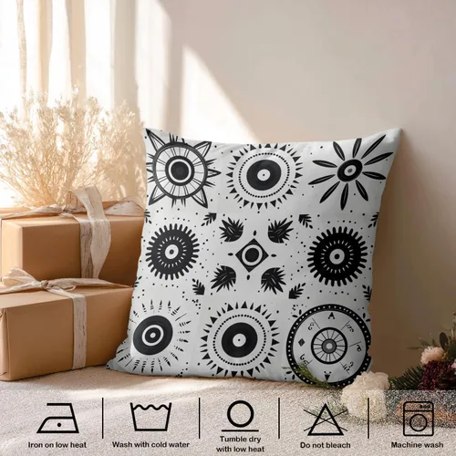 Miniatura 3 de Geometric Patterns Throw Pillow Covers, Black and White Designs Cushion Cases Digital Blended Hidden Zipperl Decorative Pillow Covers Square 16X16