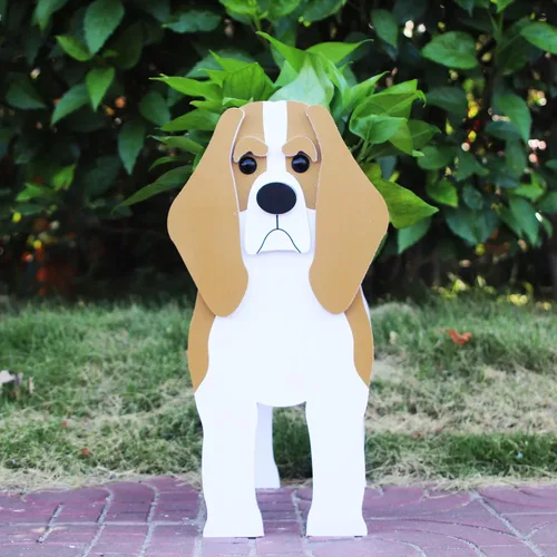 Miniatura 7 de Beagles - Contenedor para plantas con forma de perro, para amantes de las mascotas, maceta de PVC lindo para perros, macetas de cara para decoración