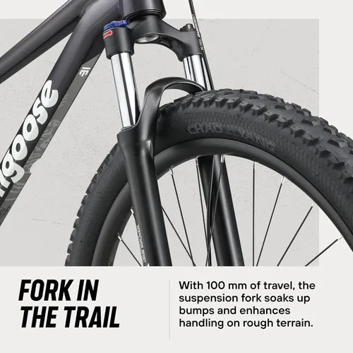 Miniatura 3 de Mongoose Switchback - Bicicleta de montaña para hombres y mujeres, transmisión de 8 a 10 velocidades con palanca de cambios de gatillo, ruedas