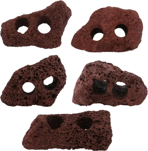 balacoo 5 unids rocas piedras volcánicas rocas decorativas pecera material acuario paisaje ornamentos agua hierba anillo fijo bonsái decoración