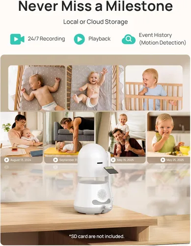 Miniatura 9 de Dr.Care LumiView Plus Smart WiFi Baby Monitor - Pantalla dividida 1080P de 5.5 pulgadas y cámara 2K, modo de privacidad, alertas de llanto