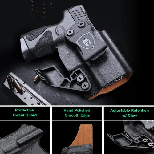 Miniatura 5 de WARRIORLAND IWB Funda Kydex con interior de cuero de gamuza, compatible con Glock 43X/43X mos/ G17/19 Gen3-5, Sig P365/P365X y P320 M18/M17, Taurus