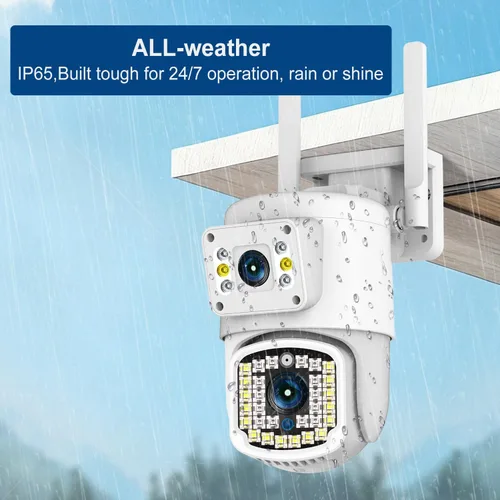 Miniatura 6 de Cámara de seguridad PTZ para exteriores con doble lente, cámara de vigilancia WiFi de 4MP con visión nocturna, detección de movimiento, seguimiento