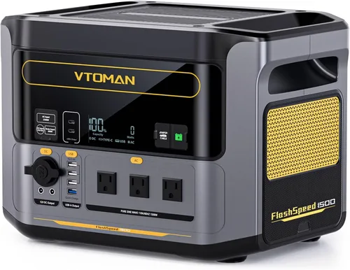Miniatura 12 de VTOMAN FlashSpeed 300 Estación de energía portátil, batería LiFePO4 de 300 W 230 Wh con 3000 ciclos de vida, carga rápida PD USB-C de 100 W, 6