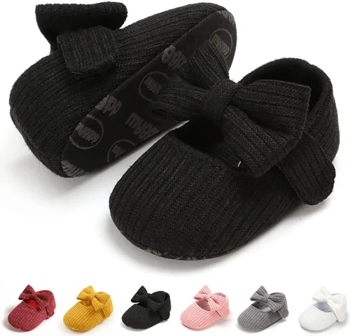 Zapatos de bebé Mary Jane planos antideslizantes suela suave bebé bebé zapatos primeros caminantes fiesta Navidad vestido zapatos