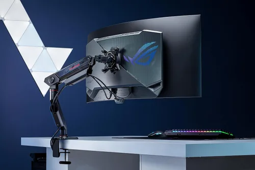 Miniatura 5 de ASUS ROG Ergo Monitor Arm (AAS01) - Montaje de monitor con gestión de cables, ergonómico, pivote, giro, altura totalmente ajustable, configuración