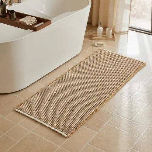 Miniatura 68 de Triohero Tapete de baño con diseño de gofre, tapete de baño pequeño y bohemio, antideslizante, lavable, ultra suave, súper absorbente, de secado
