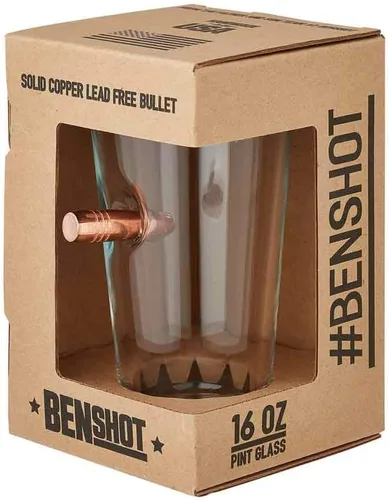 Miniatura 2 de BenShot Vaso de pinta para papá a prueba de balas con bala real de 0.50BMG, 16 onzas, fabricado en los Estados Unidos