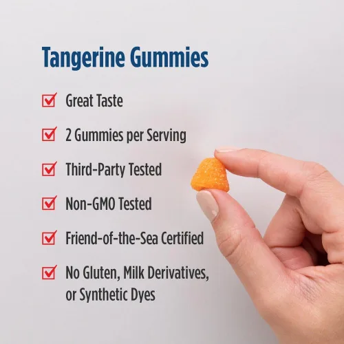 Miniatura 3 de Nordic Naturals Gomitas Nordic Omega-3, mandarina, 60 gomitas – 82 mg de Omega-3 total con EPA y DHA – Sin OMG – 30 porciones