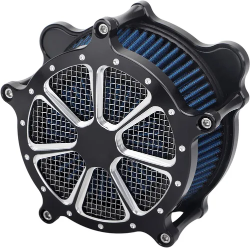 Miniatura 32 de Filtro de entrada azul con filtro de aire de corte en contraste compatible con Harley Dyna 1993-2016, Softail 1993-2015, Touring 1993-2007