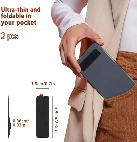 Miniatura 3 de KALIONE 3 soportes invisibles ultrafinos para teléfono, soporte ajustable vertical y horizontal para teléfono, compatible con cualquier teléfono