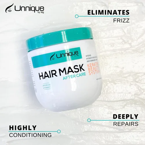 Miniatura 4 de UNNIQUE KBS Mascarilla hidratante para el cabello, mascarilla de tratamiento capilar con aceite de argán, repara el cabello seco, dañado