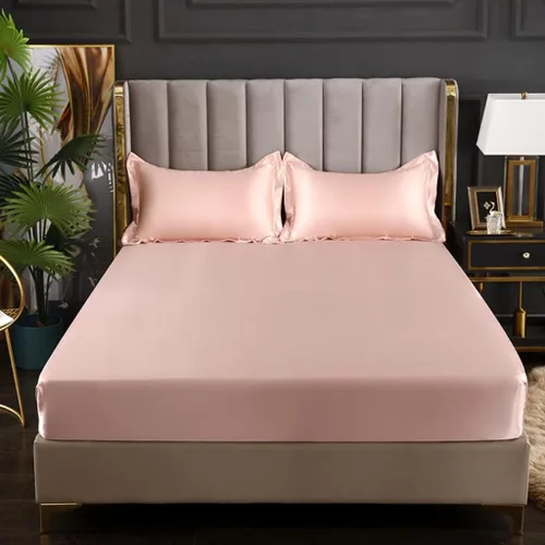 Miniatura 2 de Juego de sábanas de satén, color rosa claro, sábana bajera de satén similar a la seda, ultra suave, juego de ropa de cama de lujo para niños