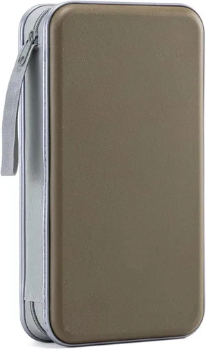 Miniatura 13 de LIOVODE Funda para DVD, estuche portátil para CD de capacidad para 96, organizador de cartera de DVD de plástico duro, organizador para coche CD